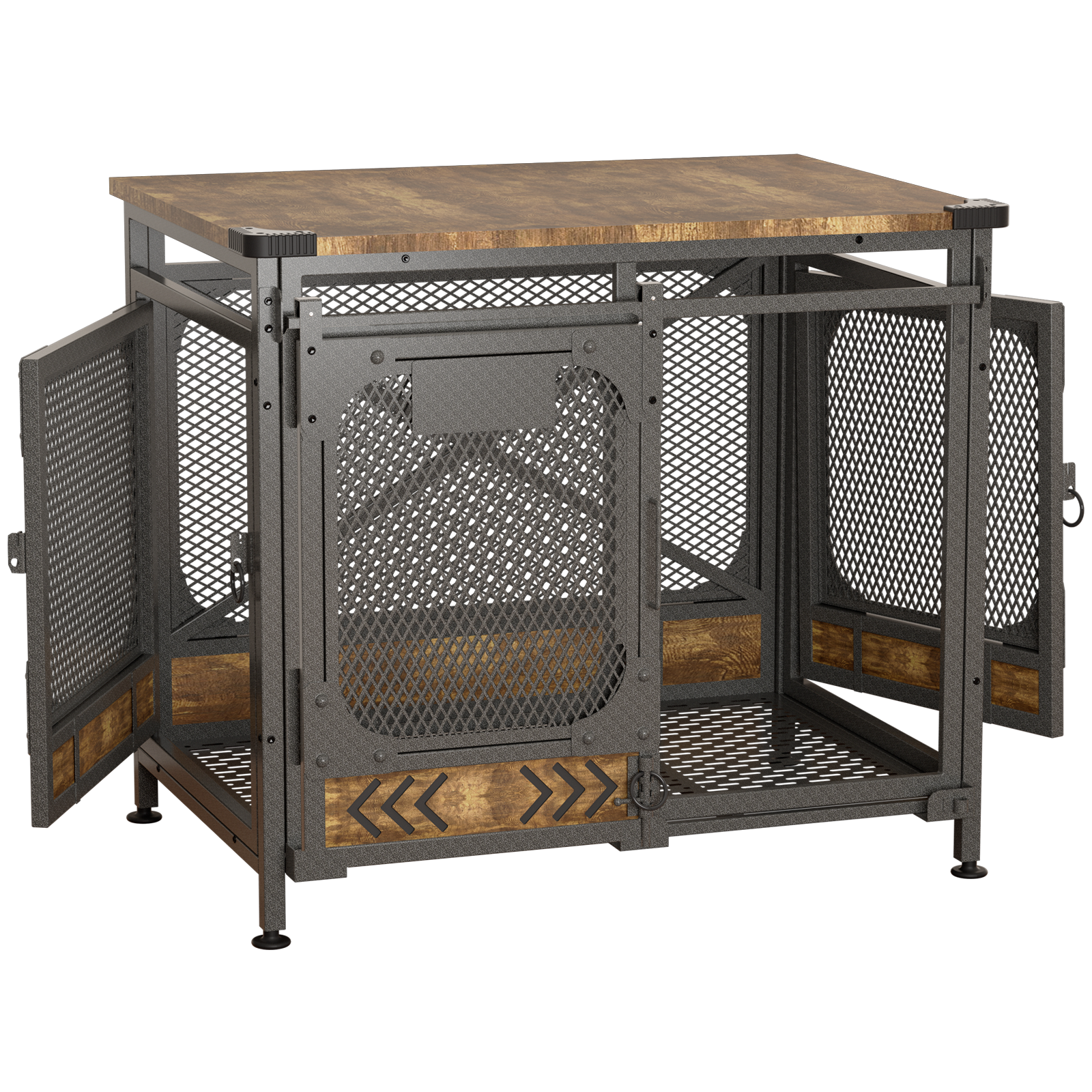 Dog Crate Furniture, Sliding Doors 39.9" – Heavy Duty Wooden Dog Kennel with Cushion, Dog Cage for Medium & Large Dogs, Chew-Resistant End Table Design