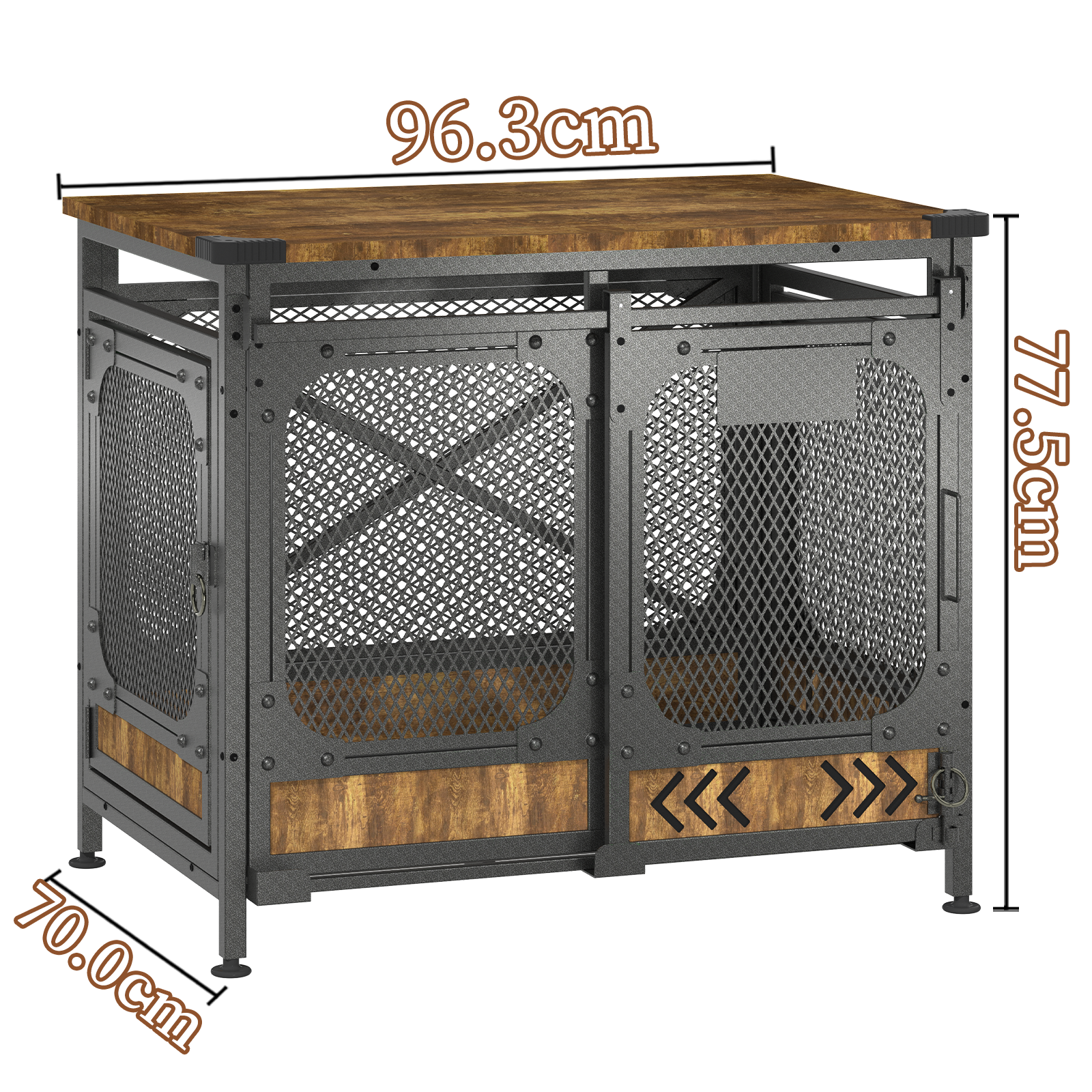 Dog Crate Furniture, Sliding Doors 39.9" – Heavy Duty Wooden Dog Kennel with Cushion, Dog Cage for Medium & Large Dogs, Chew-Resistant End Table Design