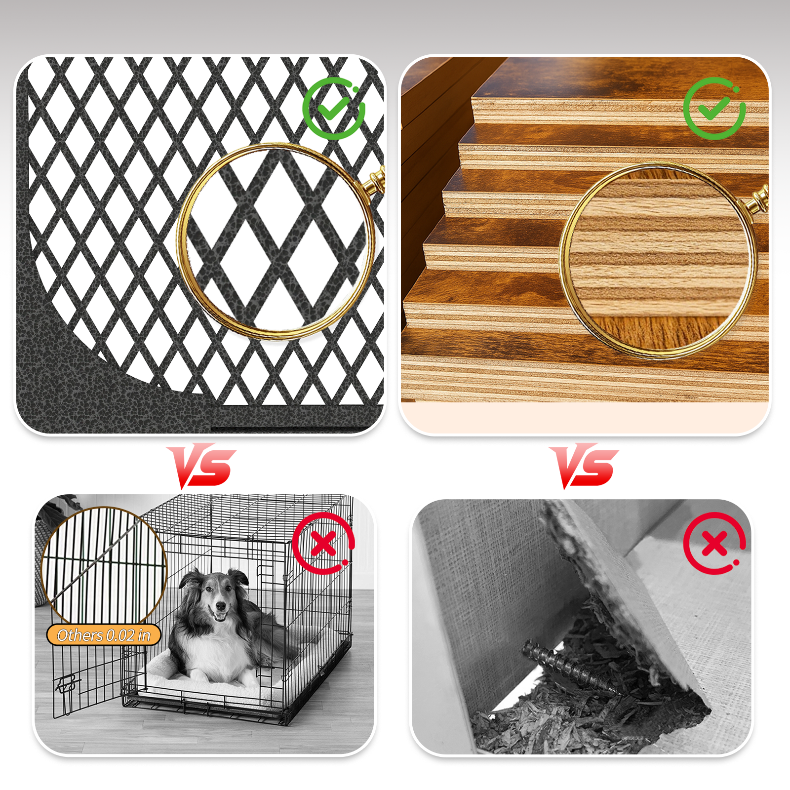 Dog Crate Furniture, Sliding Doors 39.9" – Heavy Duty Wooden Dog Kennel with Cushion, Dog Cage for Medium & Large Dogs, Chew-Resistant End Table Design